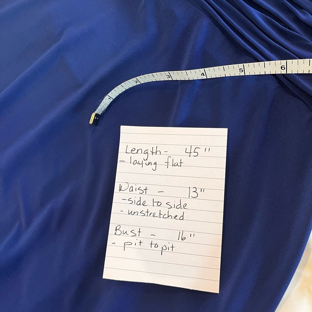 Evan Picone Cobalt Royal Blue Midi Dress Jersey Stretch Sleeveless Halter NWT 6 - Picture 9 of 9